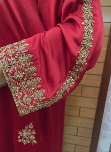 Satin Silk Zardozi Work Straight Kurta with Palazzo