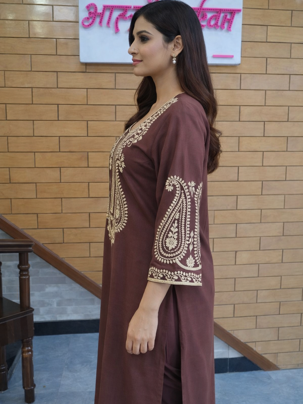 Regal Aari Embroidered Pashmina Suit