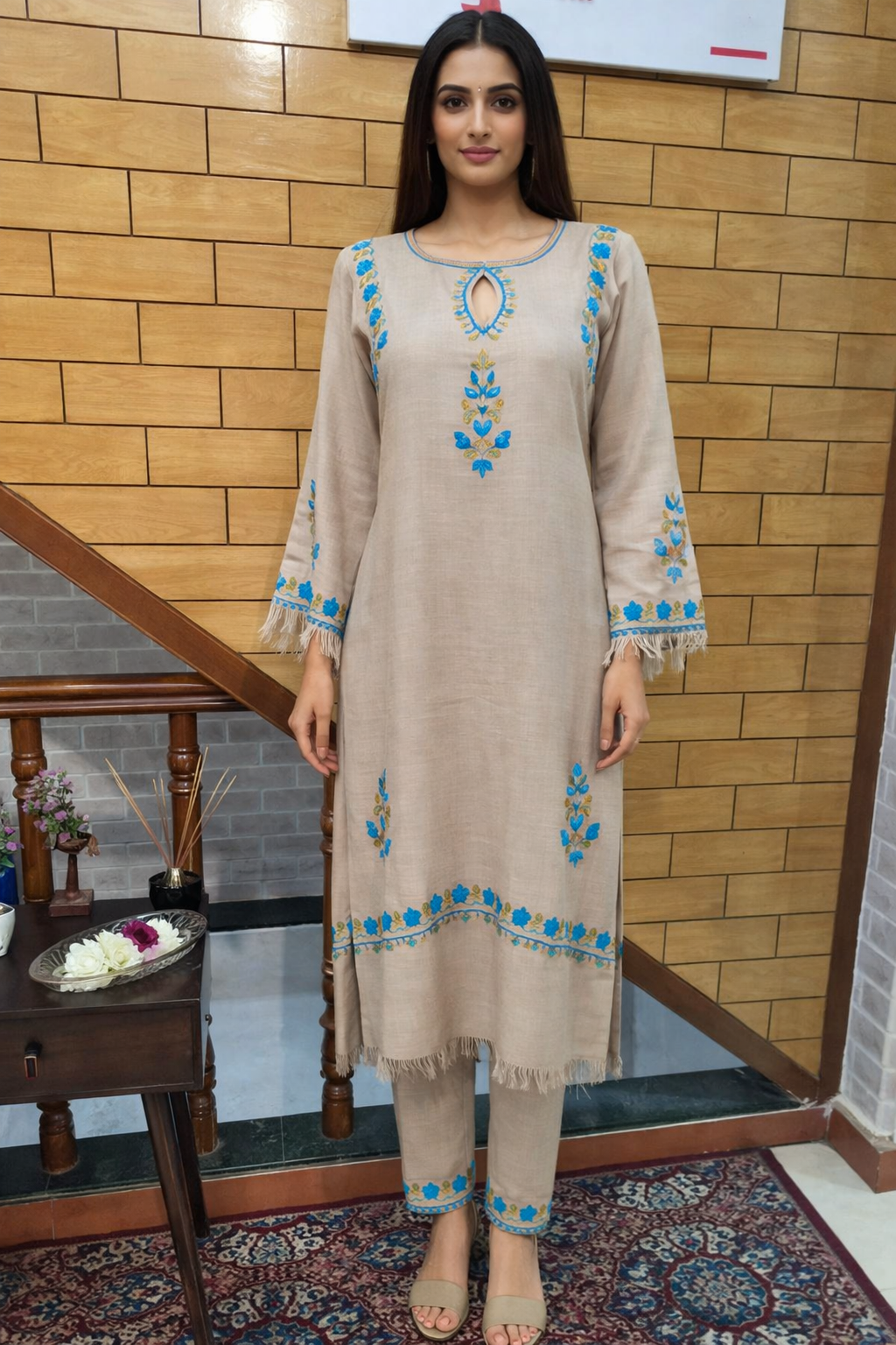 Heritage Resham Work Pure Pashmina Suit