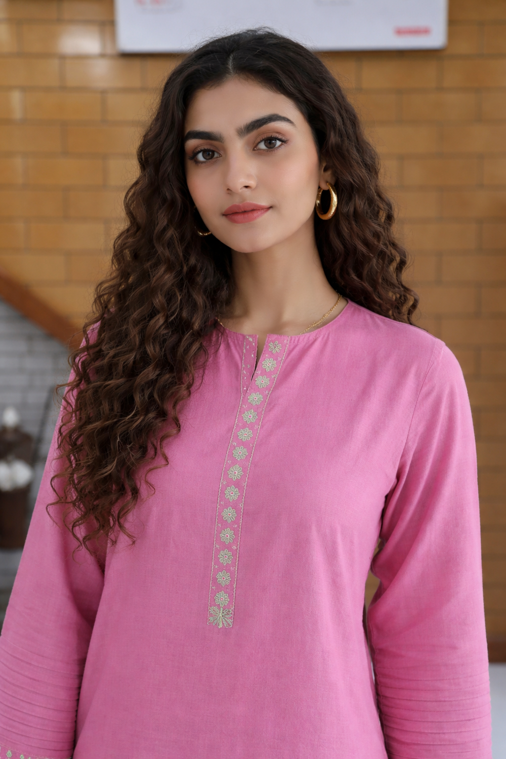 Pastel Pink Classic Straight Kurta with Pants