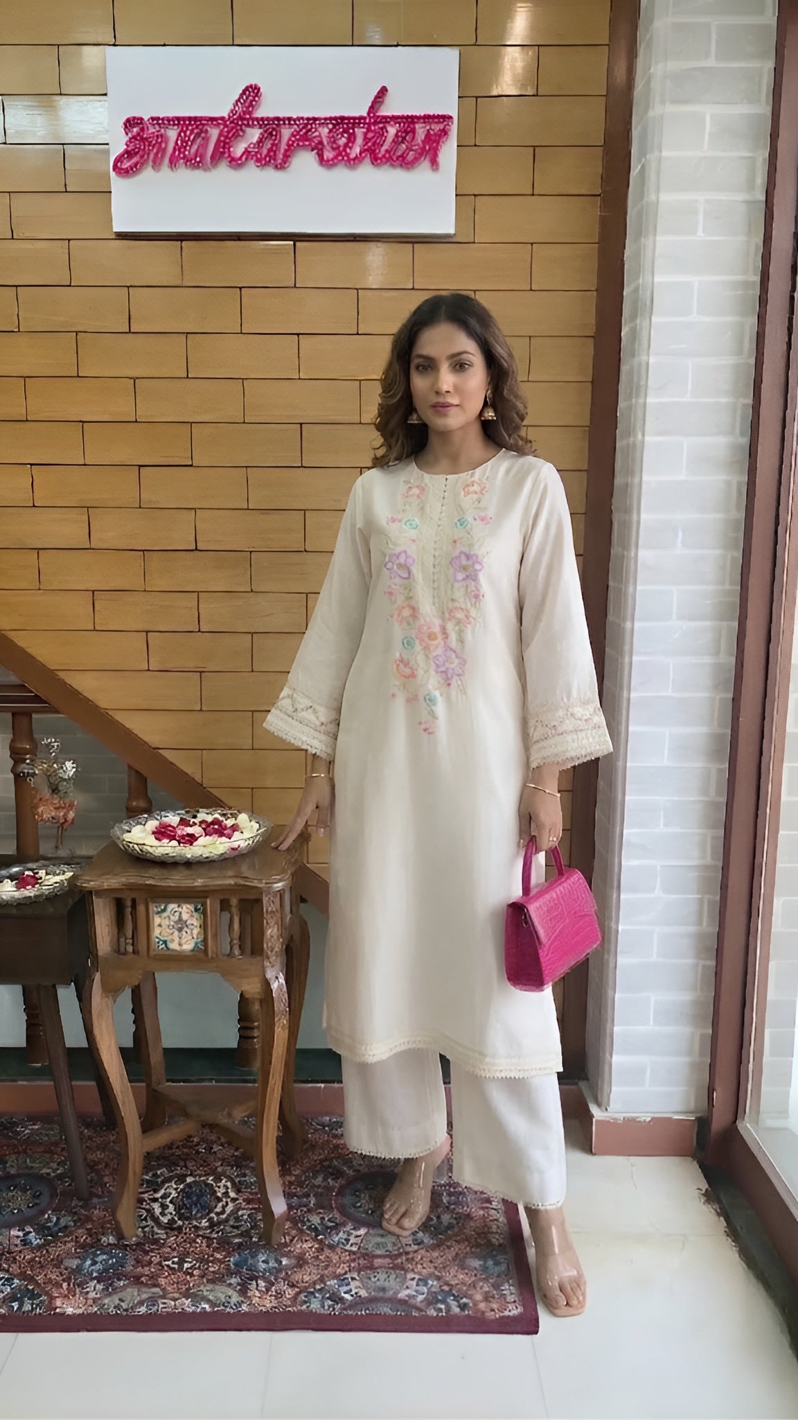 Ivory Handwork Chanderi Silk Suit