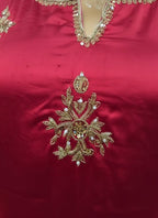 Satin Silk Zardozi Work Straight Kurta with Palazzo