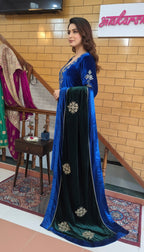 Royal Blue Velvet Suit with Dupatta