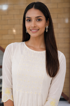 Mal Cotton Graceful Kurta Set with Soft Pleated Finish