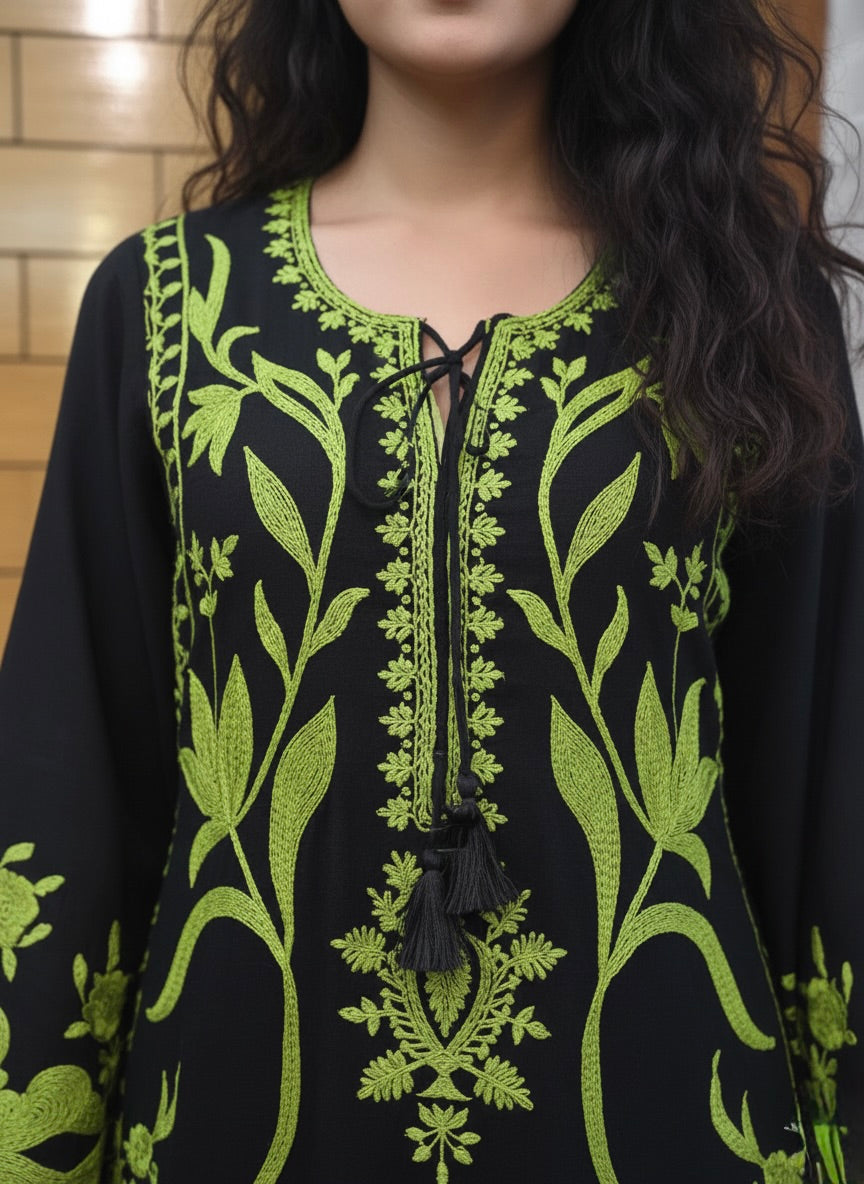 Heavy Resham Work Georgette Kurta Set