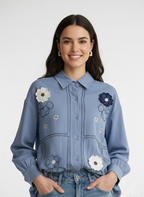 Classic Cotton Shirt Featuring Resham Embroidery