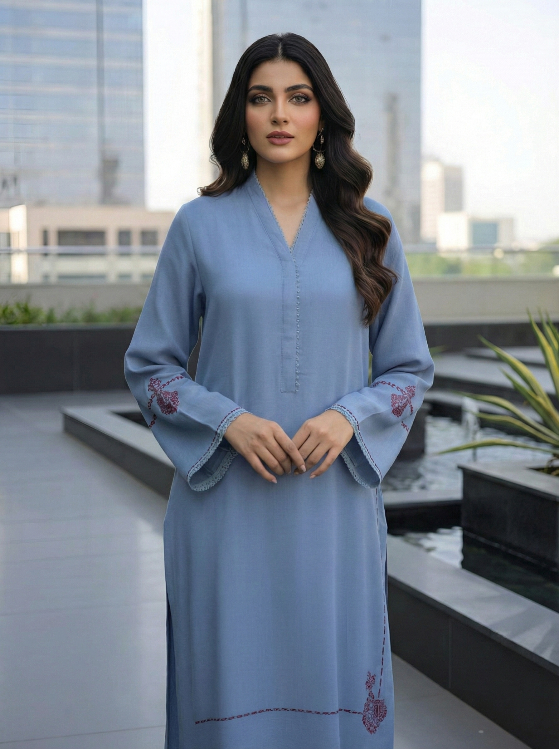 Resham Radiance: Elegant Cotton Suit Ensemble