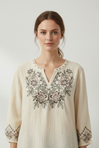 Artisanal Resham Work Cotton Top