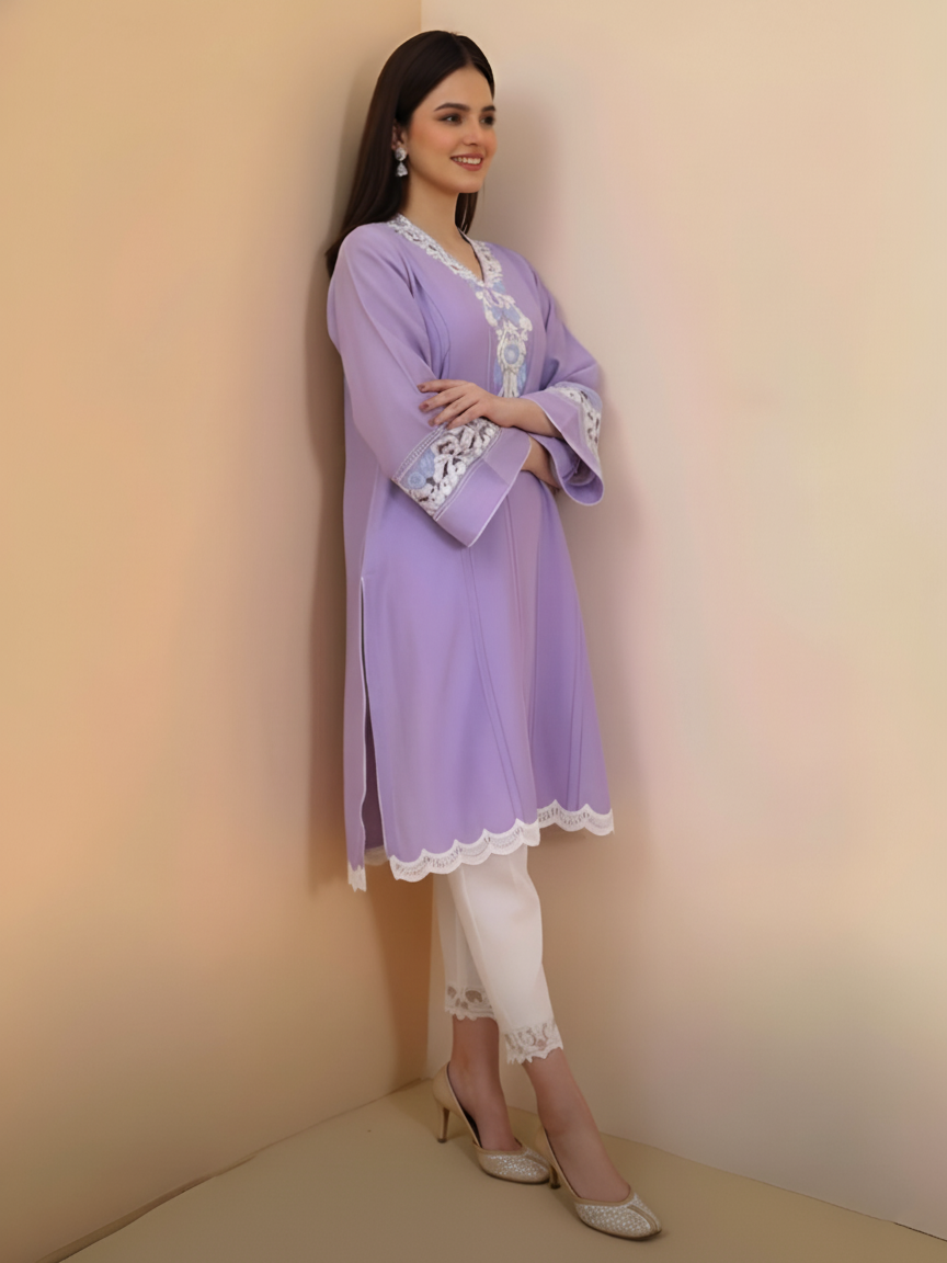 Resham Work and Cutwork Detailed Cotton Suit Set