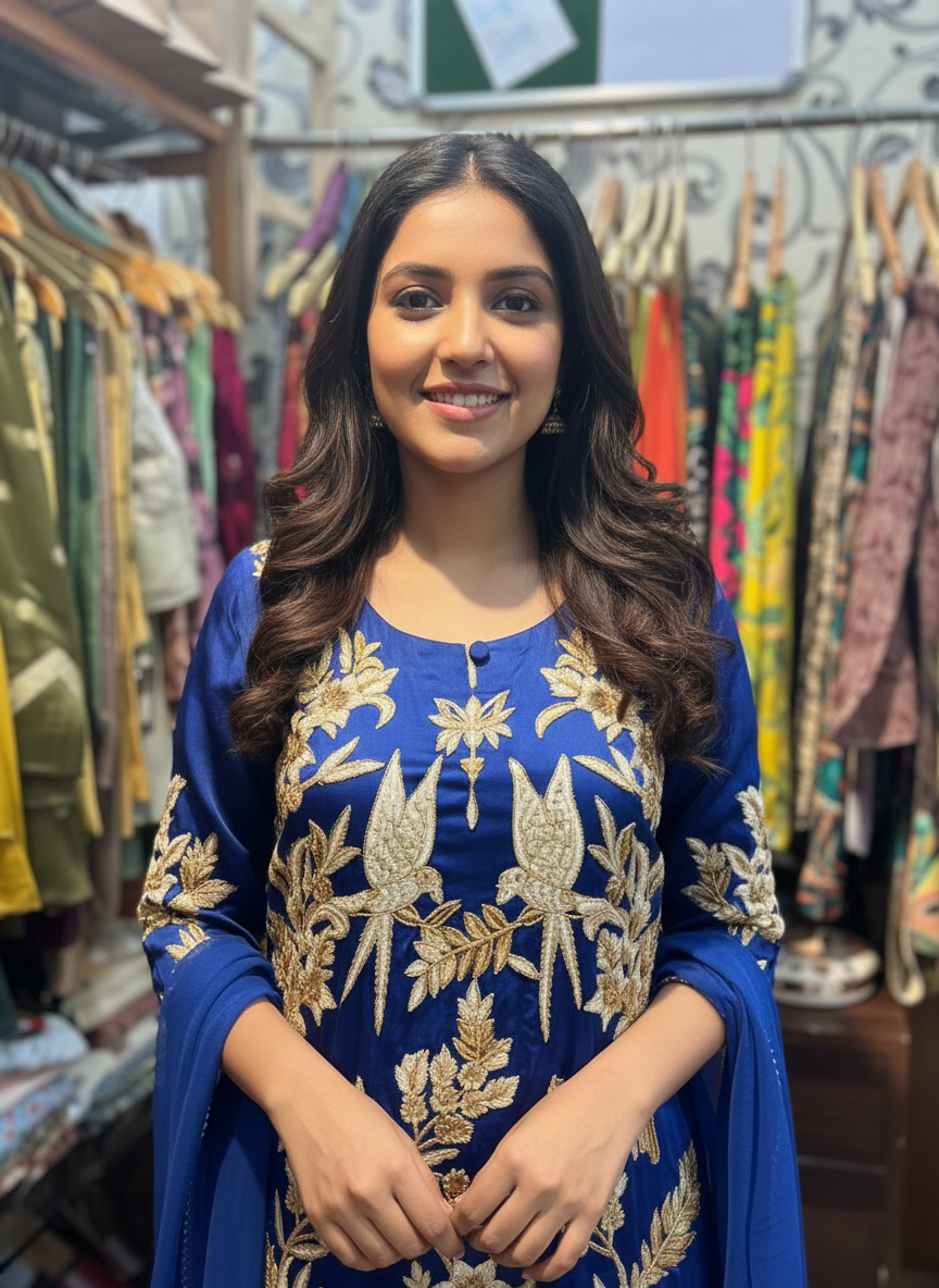 Designer Silk Sharara Ensemble Featuring Dual Zari and Cutdana Embroidery