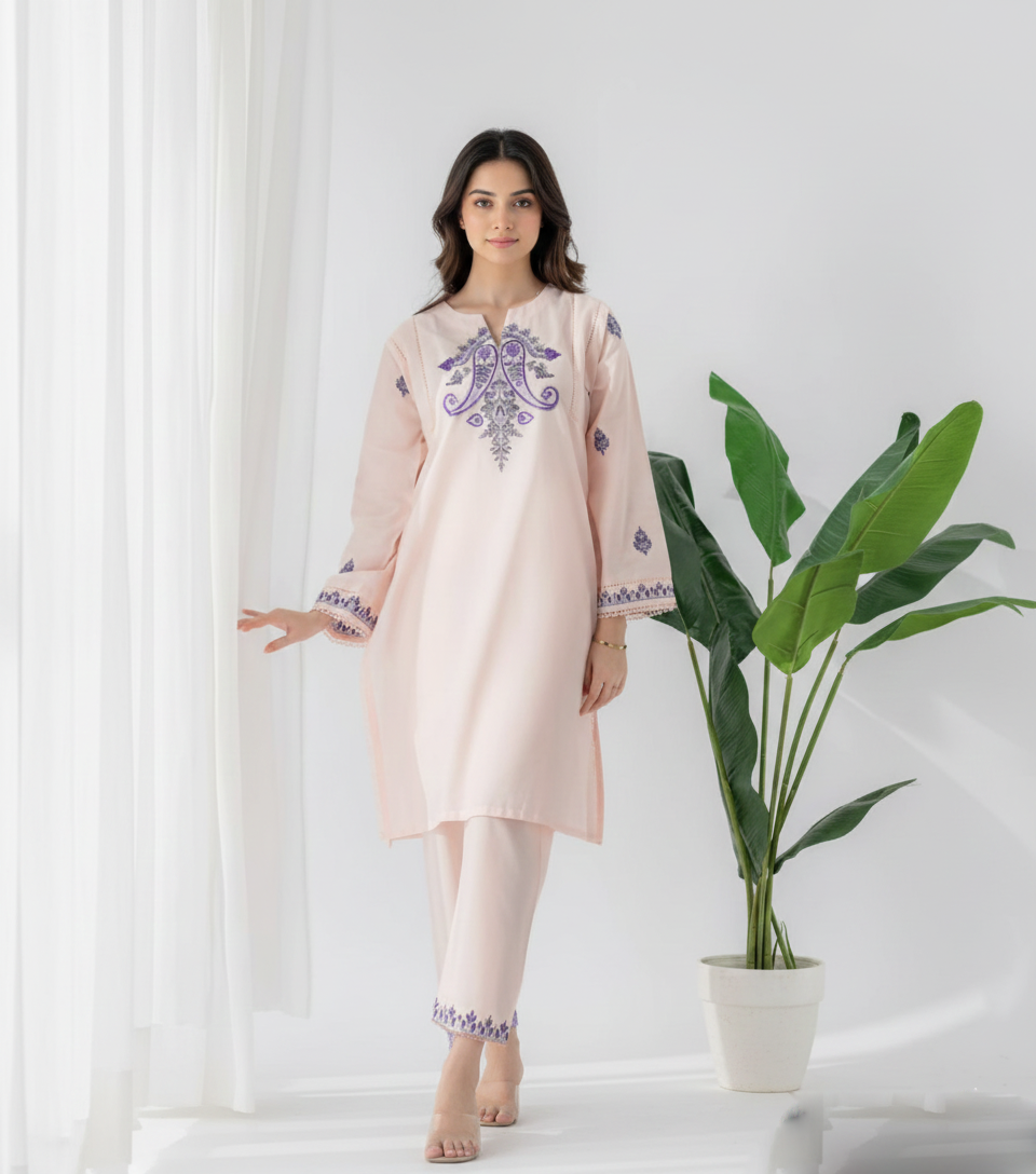 Classic Cotton Suit featuring Resham Detailing