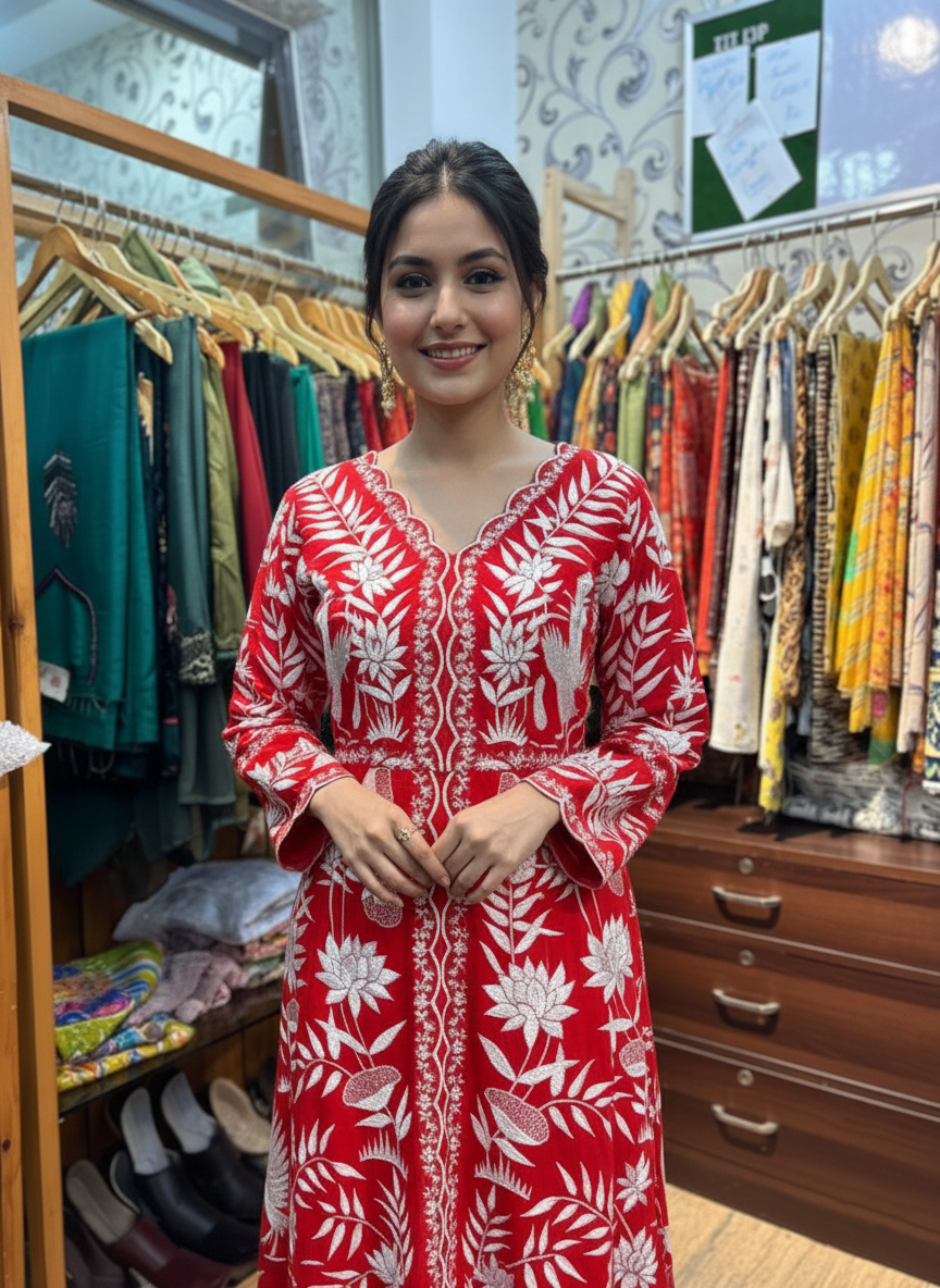 Georgette Anarkali Suit with Intricate Resham Embroidery