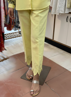 Linen Co-Ord Set with Intricate Resham and Cut Work