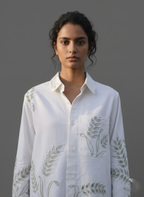 Elegant Cotton Top with Intricate Resham Embroidery