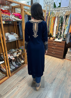 Velvet Pant Suit with Luxurious Zardozi Embroidery
