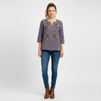 Cotton Top with Elegant Resham Embroidery