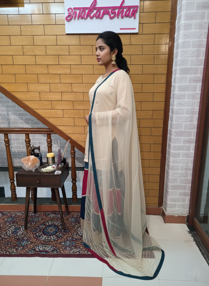 Organza kurta with farshi salwar