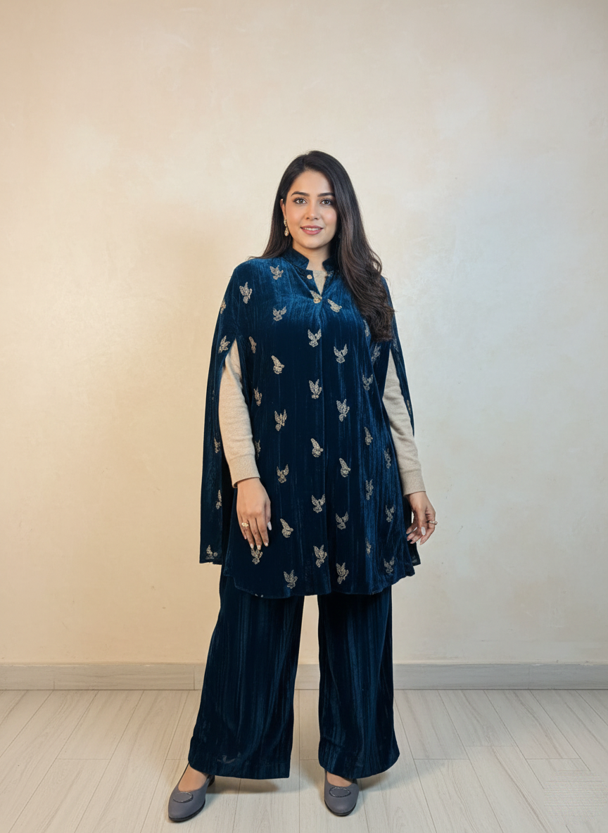 Luxurious Micro Velvet Jacket and Pants Set