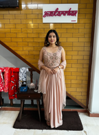 Designer Silk Skirt Set Featuring Zardozi and Sheer Organza Cape