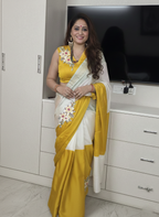 Resham Embroidered Satin Saree, Perfect for Festive Occasions