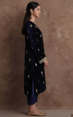 Opulent Silk Velvet Zardozi Attire