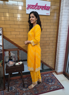 Sparkling Georgette Ensemble with Mirror and Beads Work