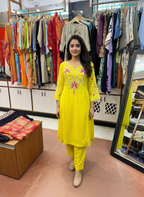 Resham Embroidered Crepe Suit Set