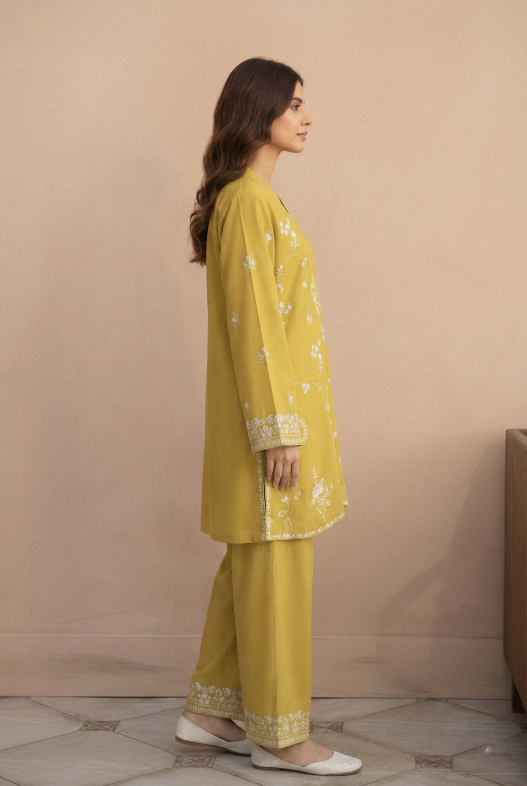 Modal Cotton Suit Set with Intricate Resham Work