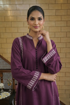 Plum Embroidered Co-Ord Set