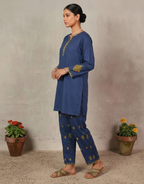 Hand-Embroidered Resham Cotton Suit
