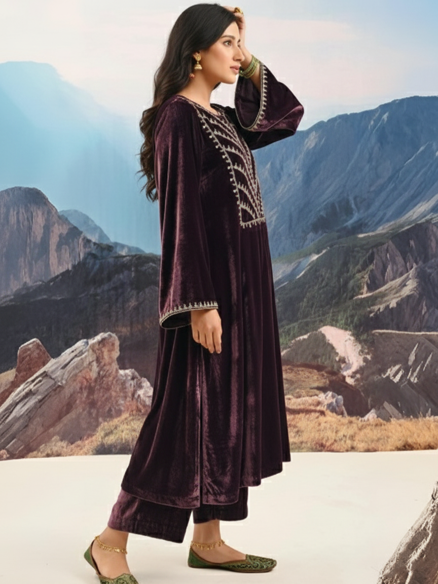 Velvet Attire Featuring Cord and Sequin Detailing