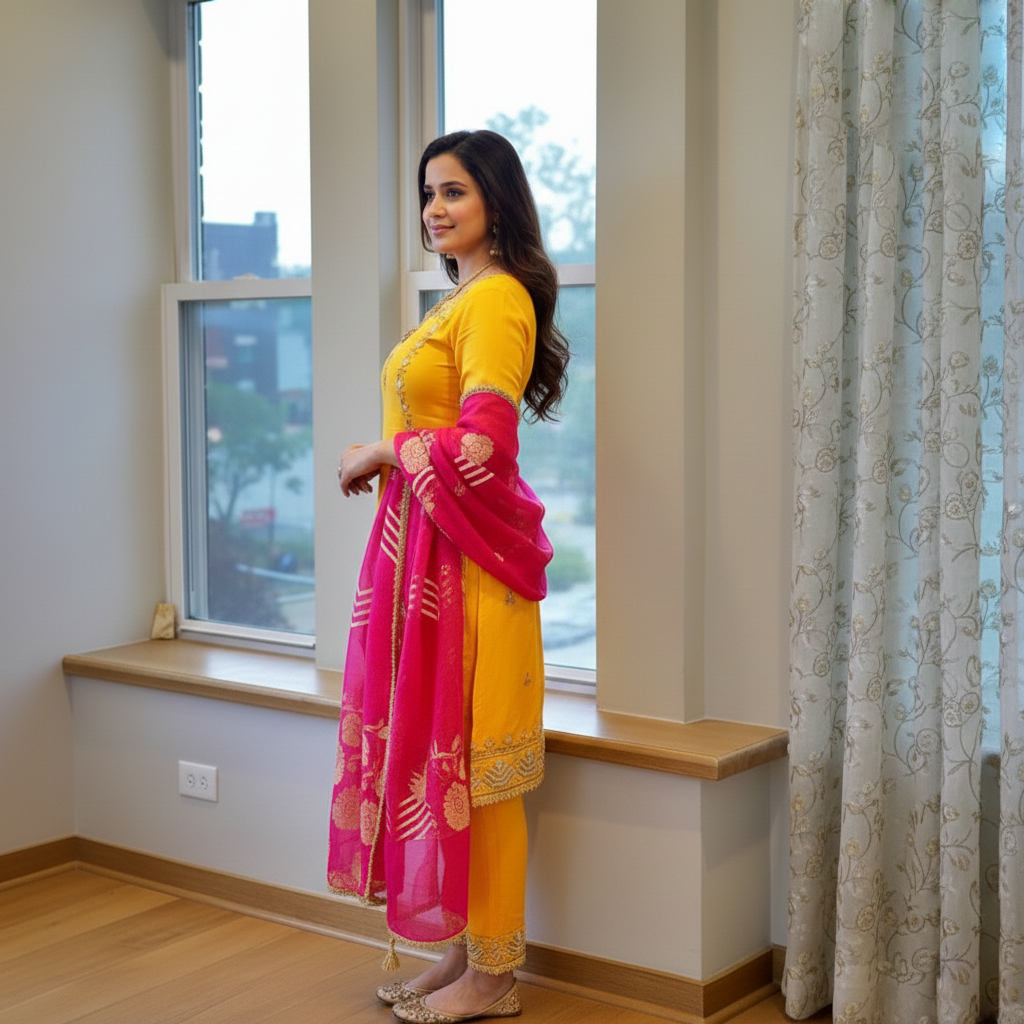 Classic Crepe Fabric Salwar Kameez Featuring Zardozi Embroidery