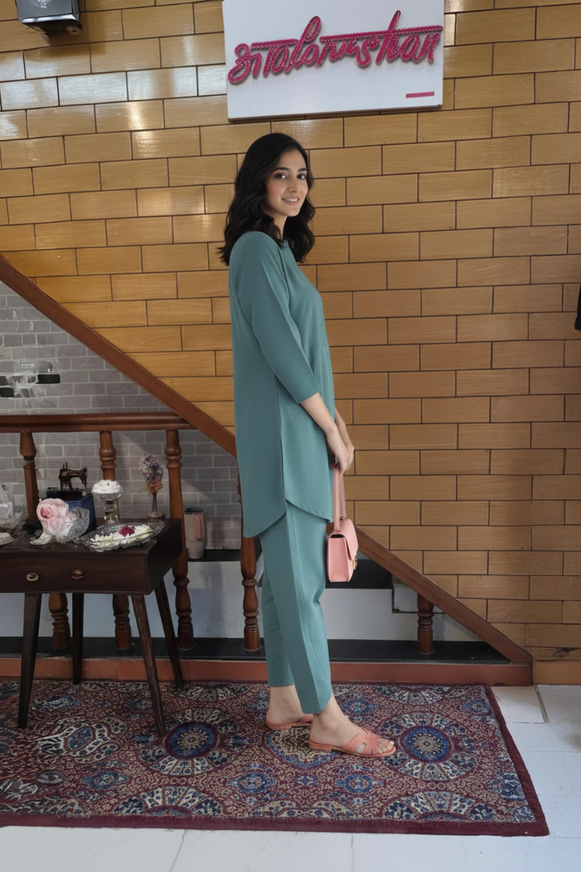 Teal Elegance Dhoti Kurta Set