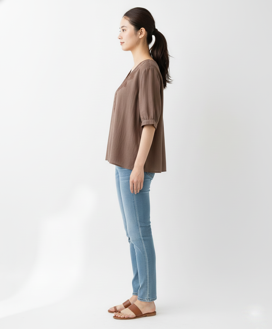 Lightweight Cotton Top Featuring Intricate Resham Embroidery