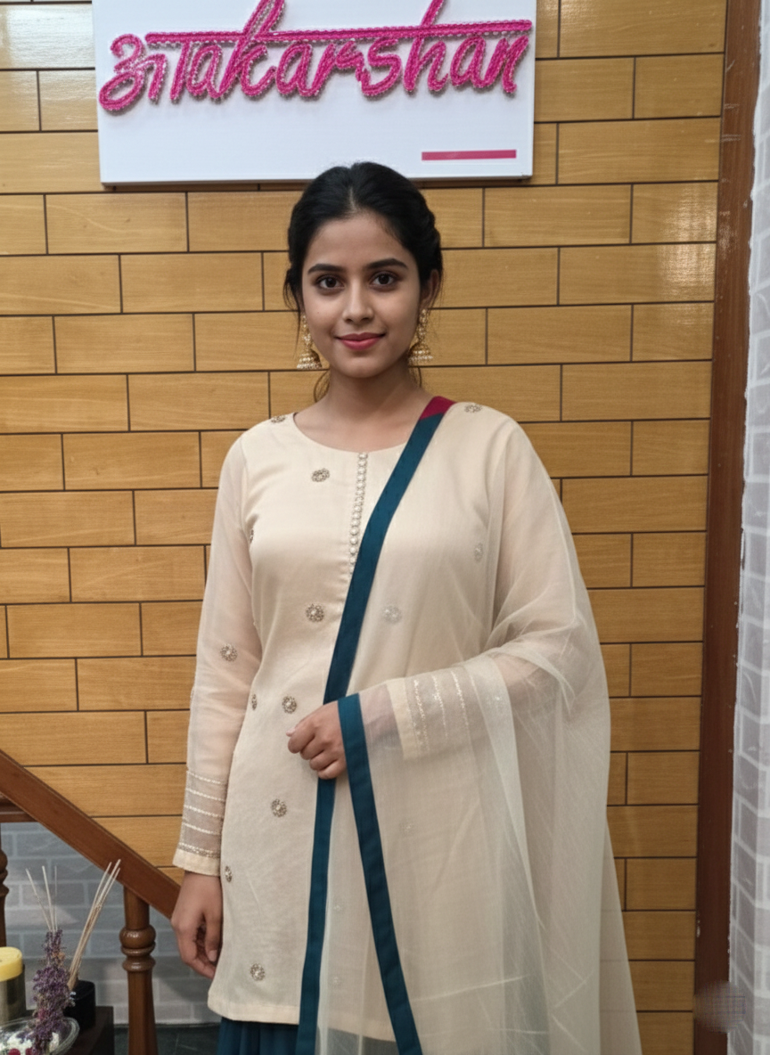 Organza kurta with farshi salwar