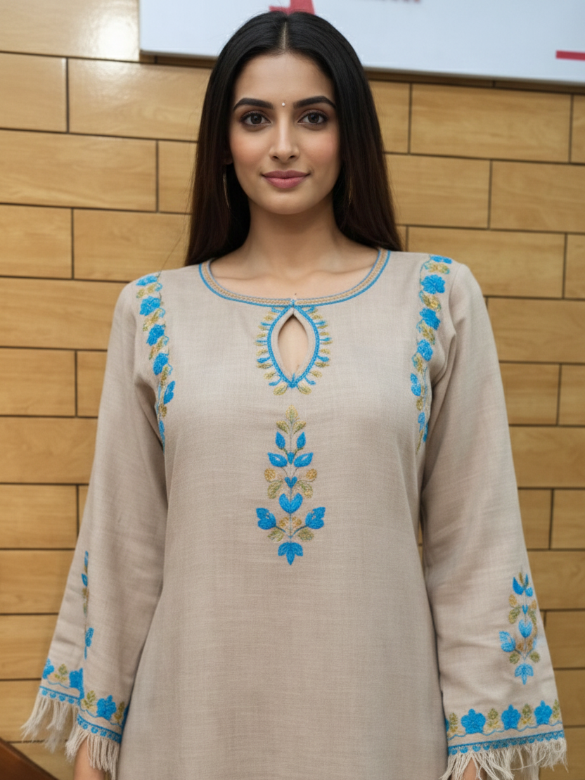 Heritage Resham Work Pure Pashmina Suit