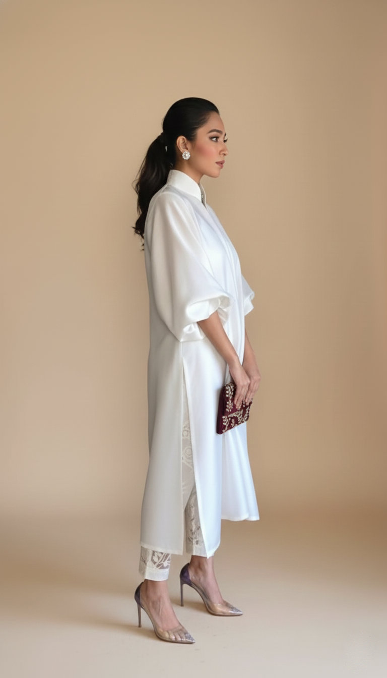 Cotton Suit with Intricate Cut Work Pants