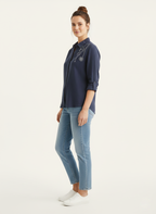 Breathable Cotton Shirt with Floral Resham Detailing