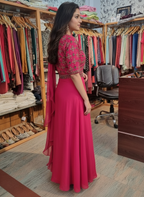 Zardozi Embroidered Georgette Drape Saree