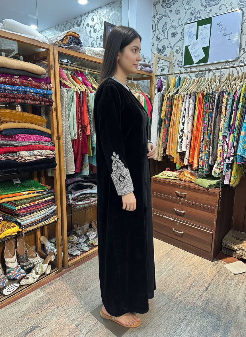 Luxurious Silk Velvet Long Suit with Heavy Zardozi Work