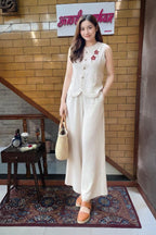 Ivory Blossom Linen Co-Ord Set