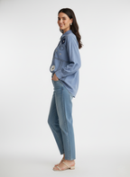 Classic Cotton Shirt Featuring Resham Embroidery