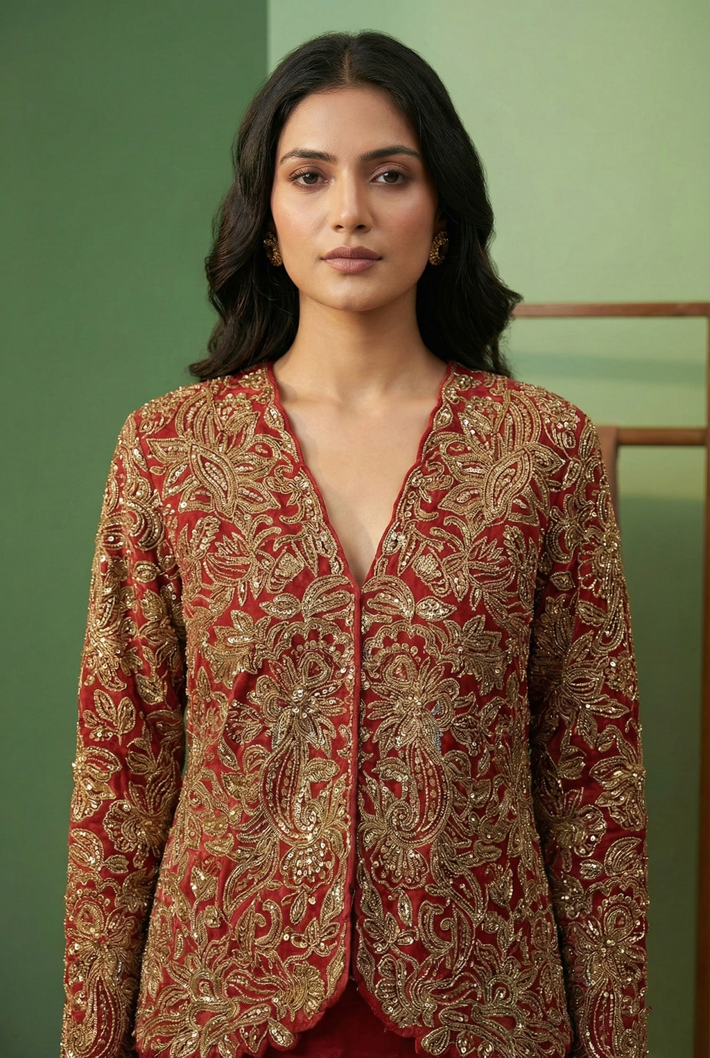 Luxurious Zardozi Embroidered Silk Jacket
