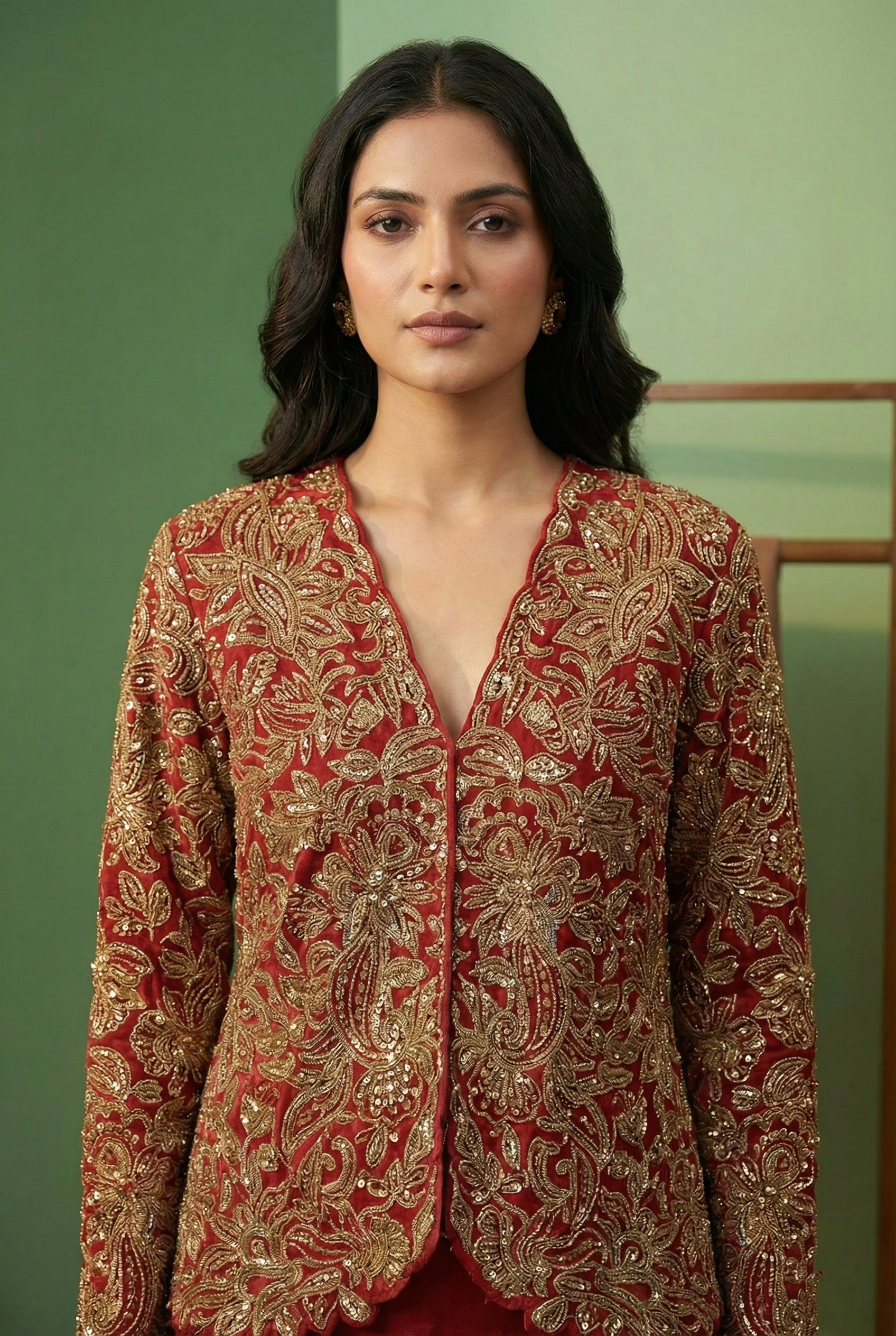 Luxurious Zardozi Embroidered Silk Jacket