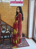 Velvet Suit With Organza Dupatta