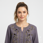 Cotton Top with Elegant Resham Embroidery