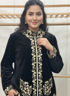 The Empress Silk Velvet Jacket with Rich Zari Embroidery
