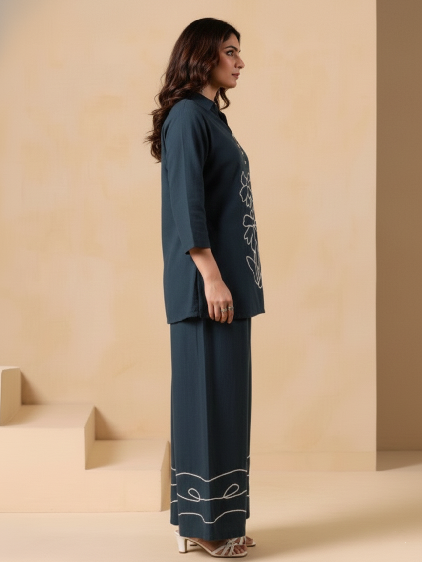 Comfort Fit Cotton Co-ord with Dori Work