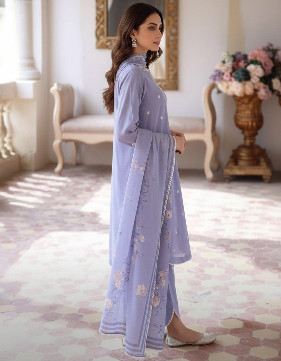 Pure Cotton Dress Material with Resham Work