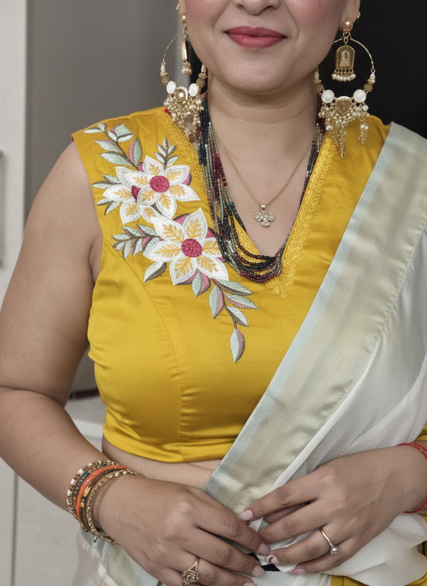 Resham Embroidered Satin Saree, Perfect for Festive Occasions